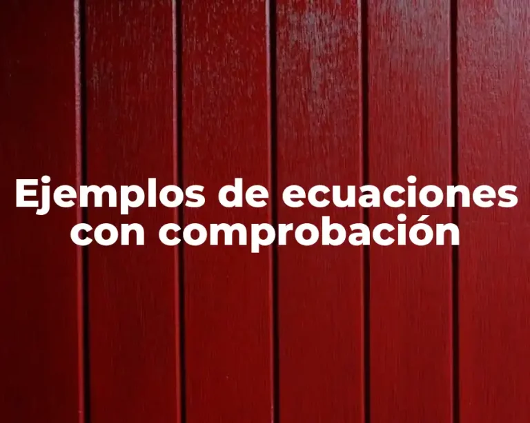 Ejemplos de ecuaciones con comprobación