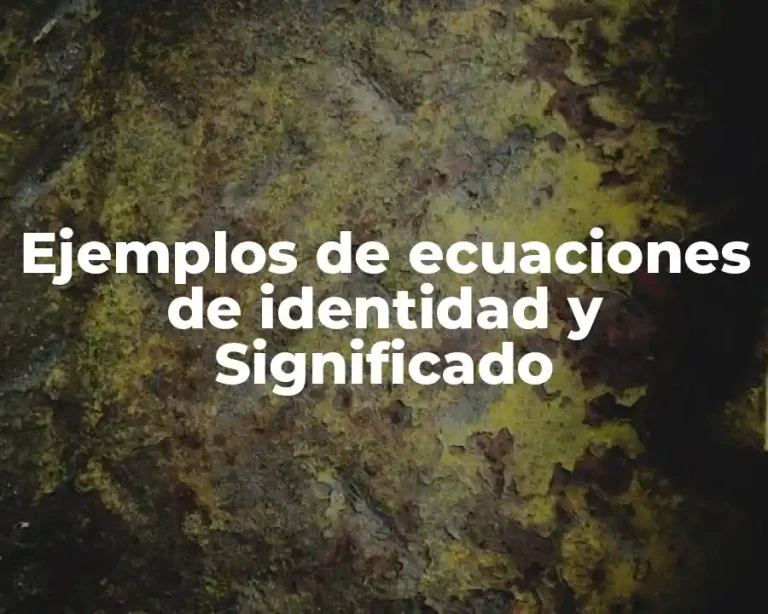Ejemplos de ecuaciones de identidad y Significado