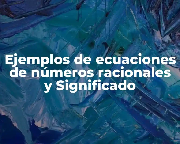 Ejemplos de ecuaciones de números racionales y Significado