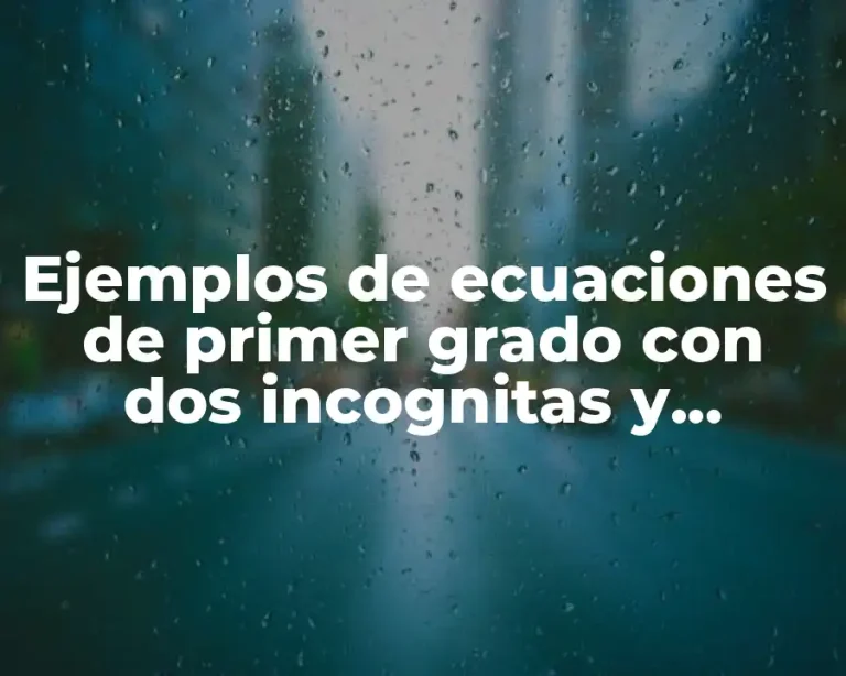 Ejemplos de ecuaciones de primer grado con dos incognitas y Significado