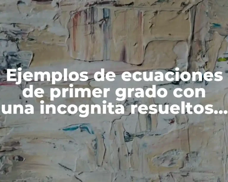 Ejemplos de ecuaciones de primer grado con una incognita resueltos y Significado