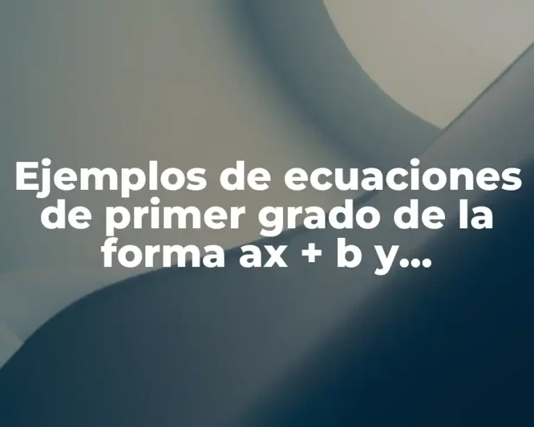 Ejemplos de ecuaciones de primer grado de la forma ax + b y Significado