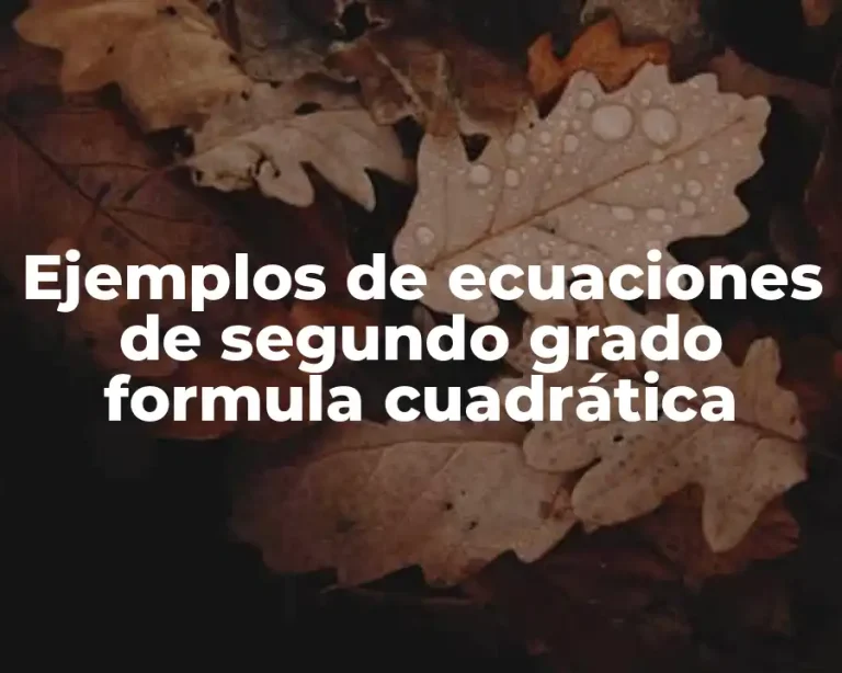 Ejemplos de ecuaciones de segundo grado formula cuadrática