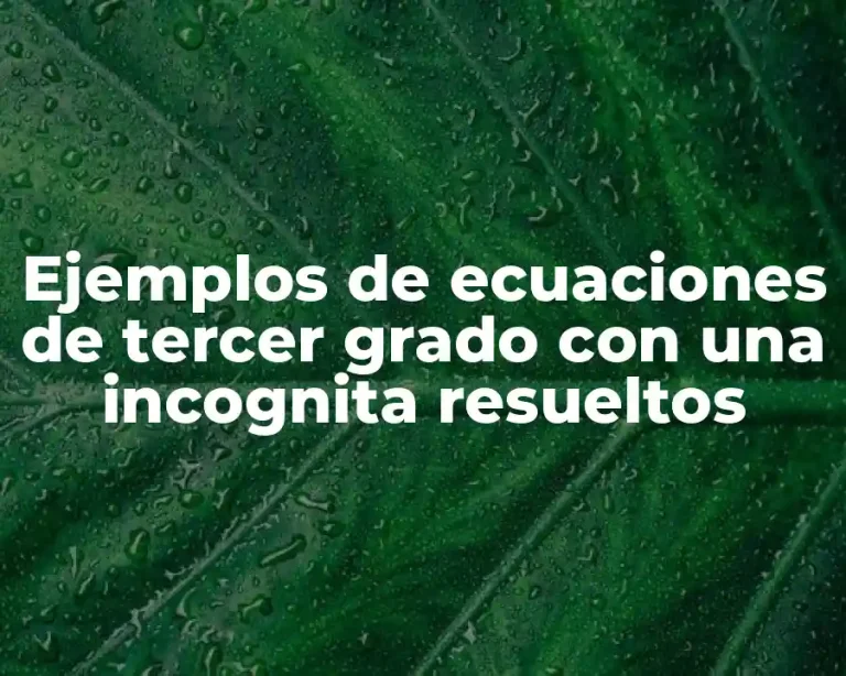 Ejemplos de ecuaciones de tercer grado con una incognita resueltos