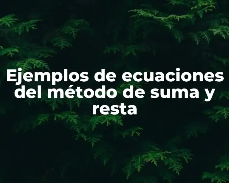 Ejemplos de ecuaciones del método de suma y resta