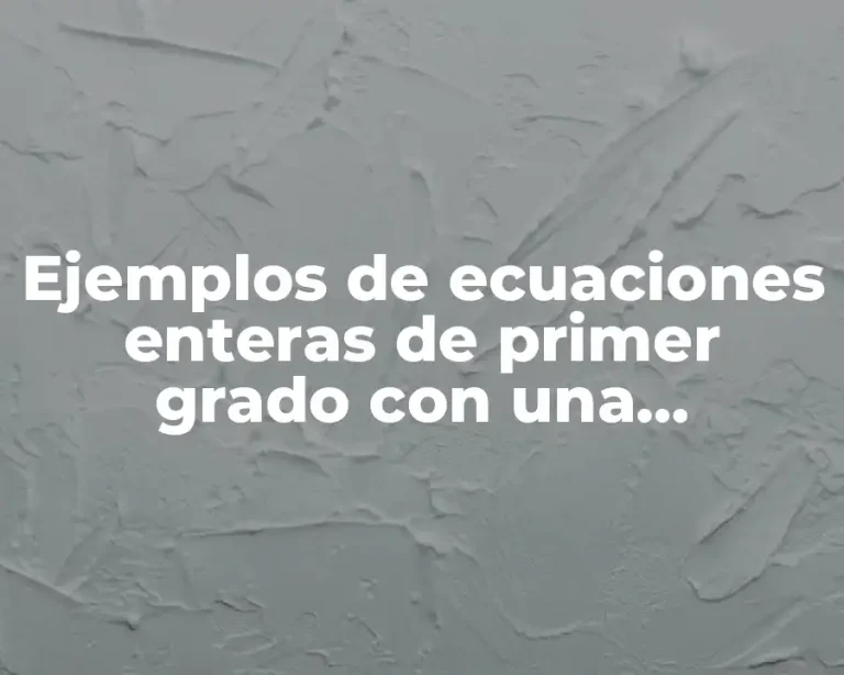 Ejemplos de ecuaciones enteras de primer grado con una incognita