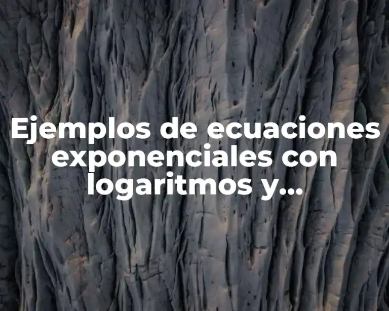 Ejemplos de ecuaciones exponenciales con logaritmos y Significado