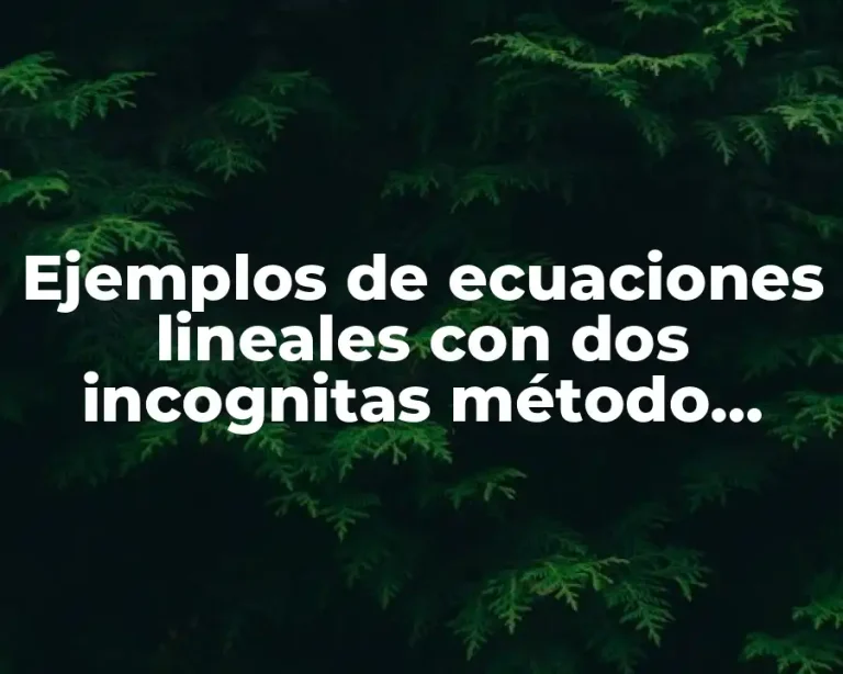 Ejemplos de ecuaciones lineales con dos incognitas método gráfico