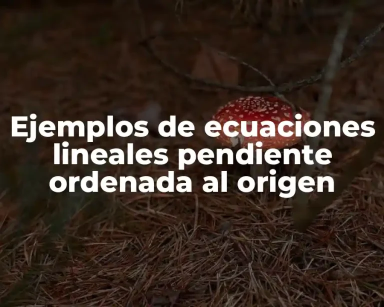 Ejemplos de ecuaciones lineales pendiente ordenada al origen