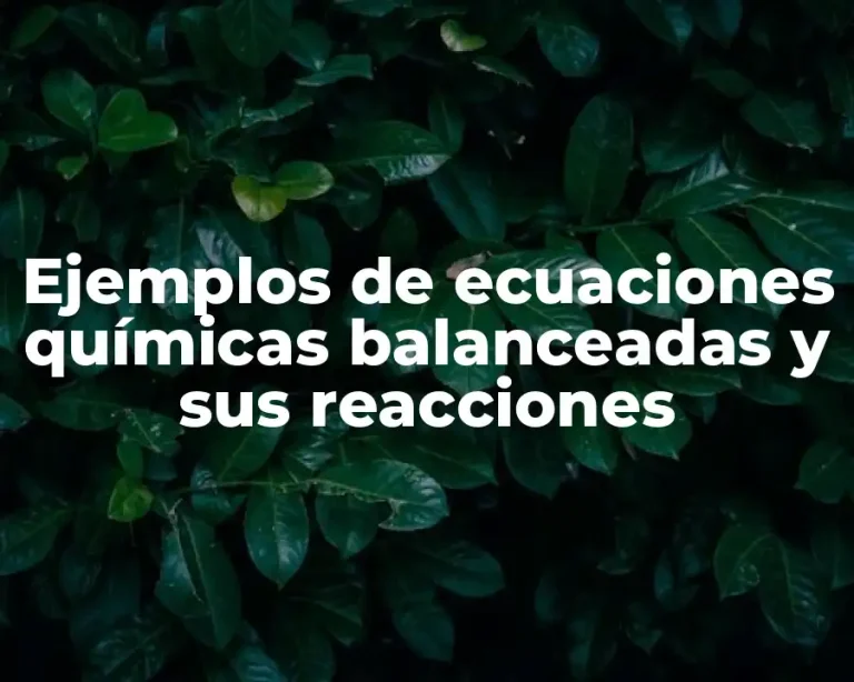 Ejemplos de ecuaciones químicas balanceadas y sus reacciones