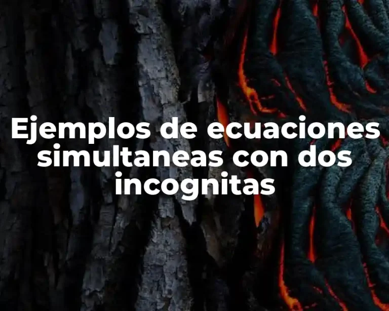 Ejemplos de ecuaciones simultaneas con dos incognitas