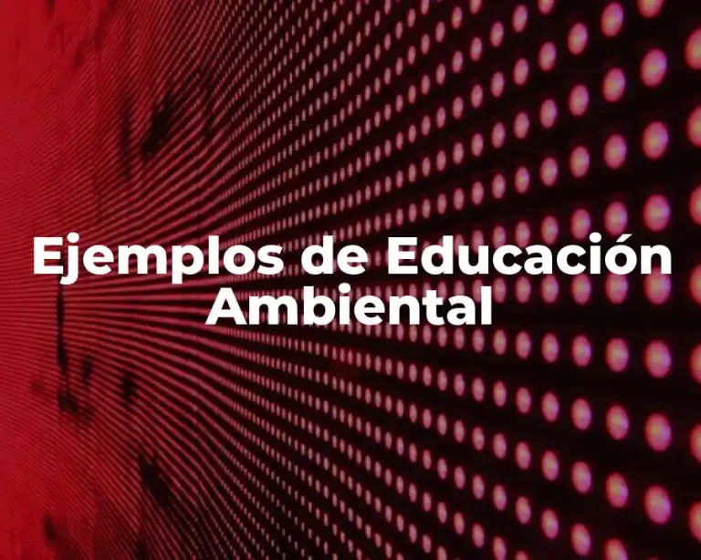 Ejemplos de Educación Ambiental