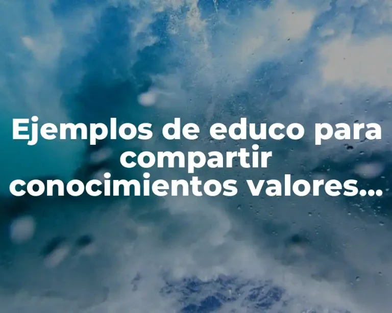 Ejemplos de educo para compartir conocimientos valores creencias