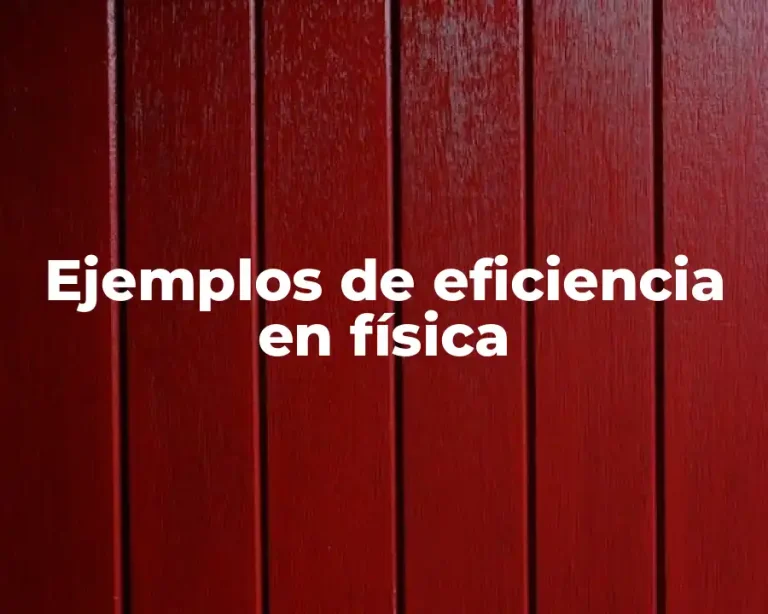 Ejemplos de eficiencia en física