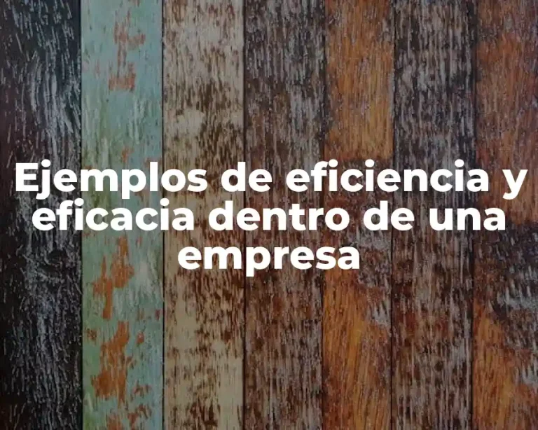 Ejemplos de eficiencia y eficacia dentro de una empresa
