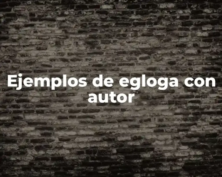 Ejemplos de egloga con autor