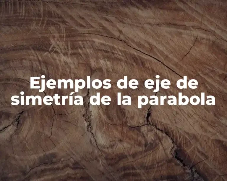 Ejemplos de eje de simetría de la parabola