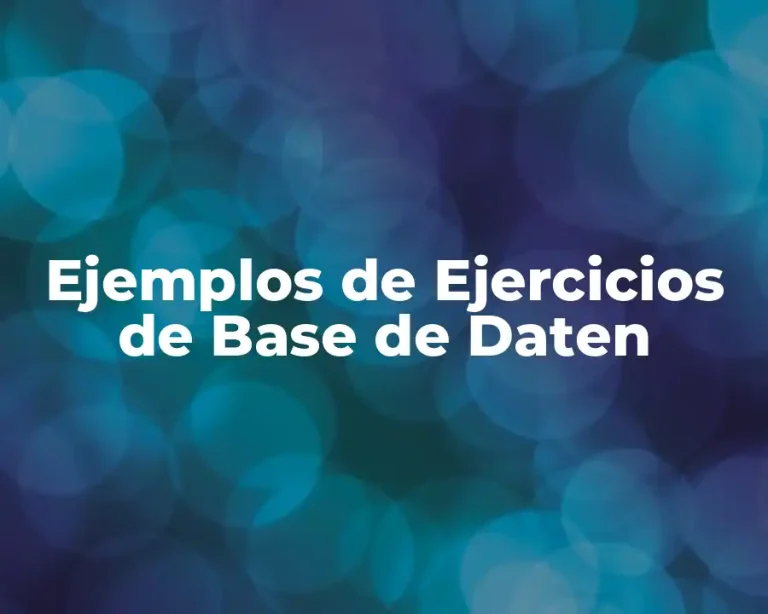 Ejemplos de Ejercicios de Base de Daten