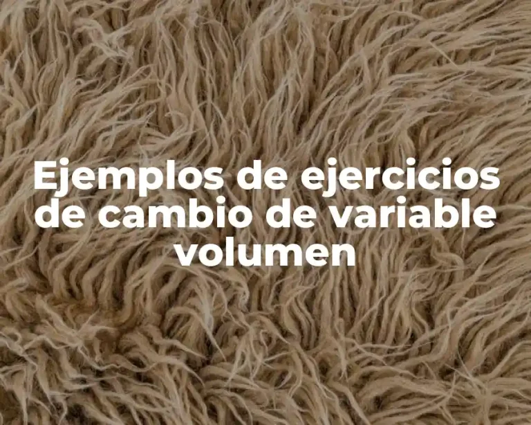 Ejemplos de ejercicios de cambio de variable volumen