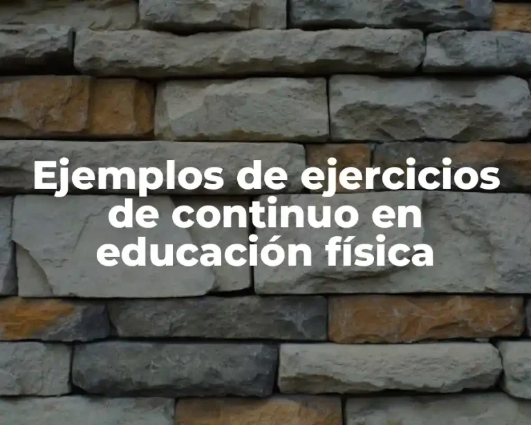 Ejemplos de ejercicios de continuo en educación física