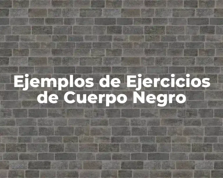 Ejemplos de Ejercicios de Cuerpo Negro