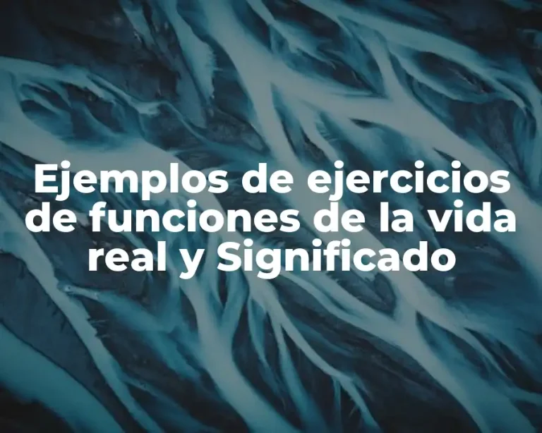 Ejemplos de ejercicios de funciones de la vida real y Significado