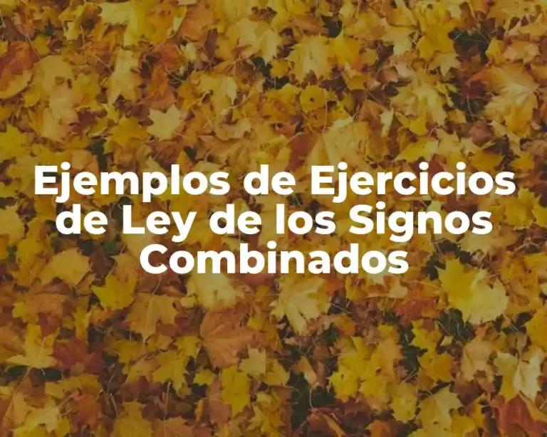 Ejemplos de Ejercicios de Ley de los Signos Combinados