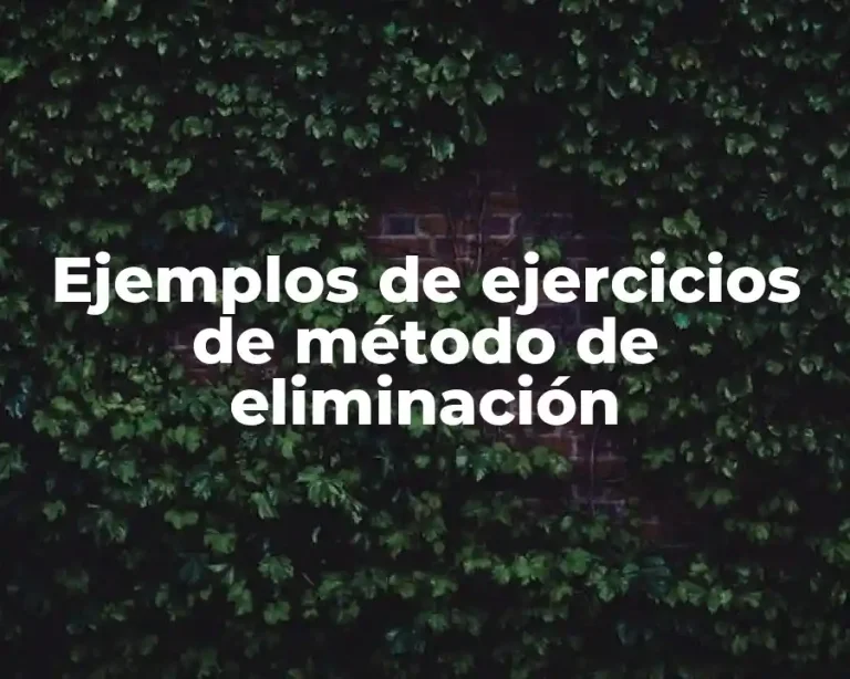 Ejemplos de ejercicios de método de eliminación