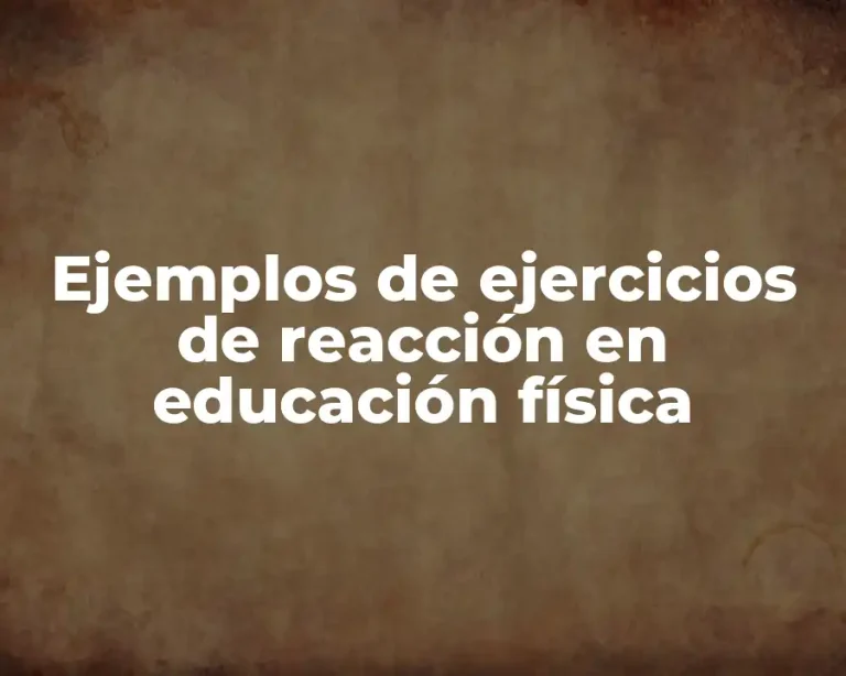 Ejemplos de ejercicios de reacción en educación física