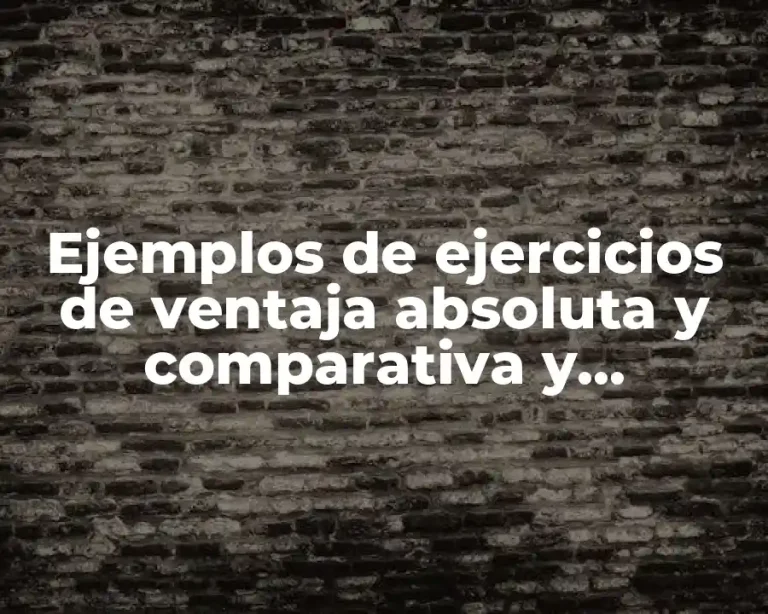Ejemplos de ejercicios de ventaja absoluta y comparativa y Significado