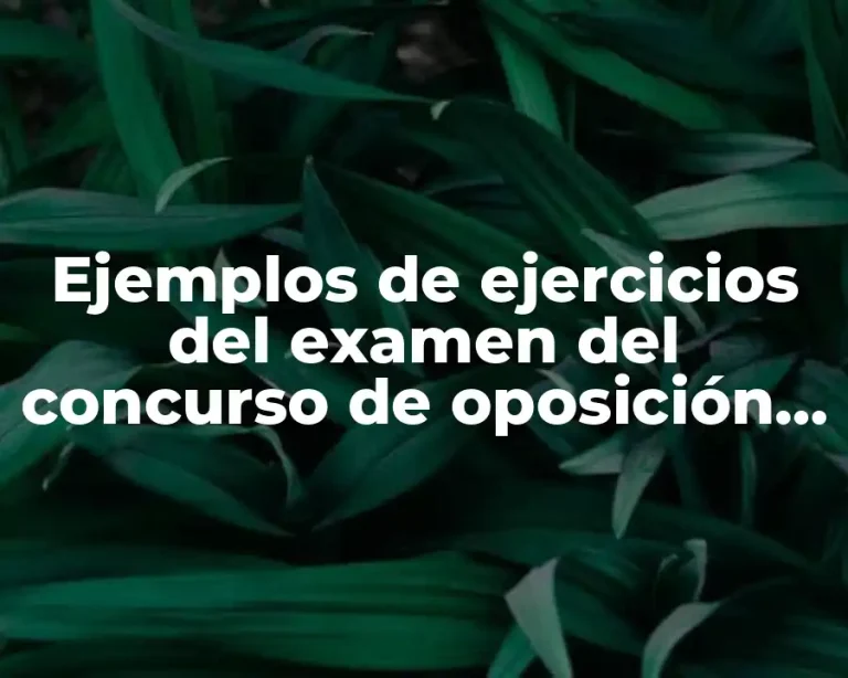 Ejemplos de ejercicios del examen del concurso de oposición docente