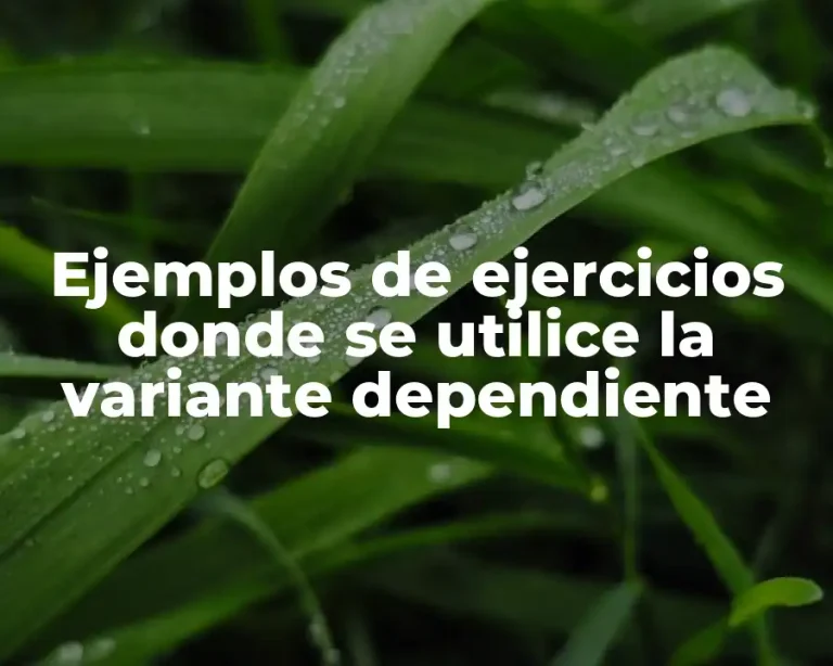 Ejemplos de ejercicios donde se utilice la variante dependiente