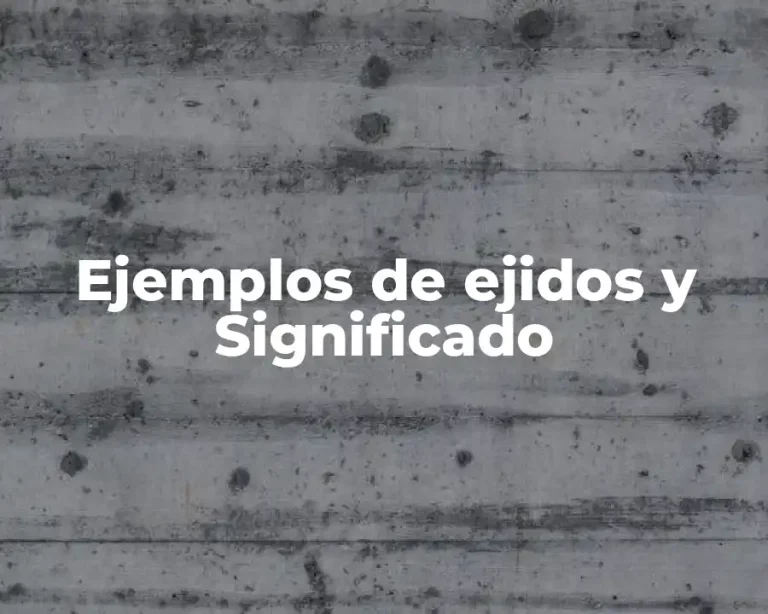 Ejemplos de ejidos y Significado