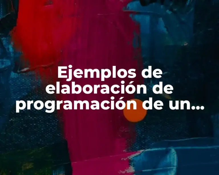 Ejemplos de elaboración de programación de un curso con gráficos