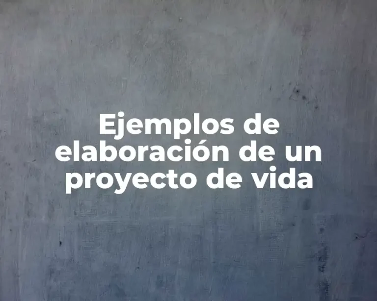 Ejemplos de elaboración de un proyecto de vida