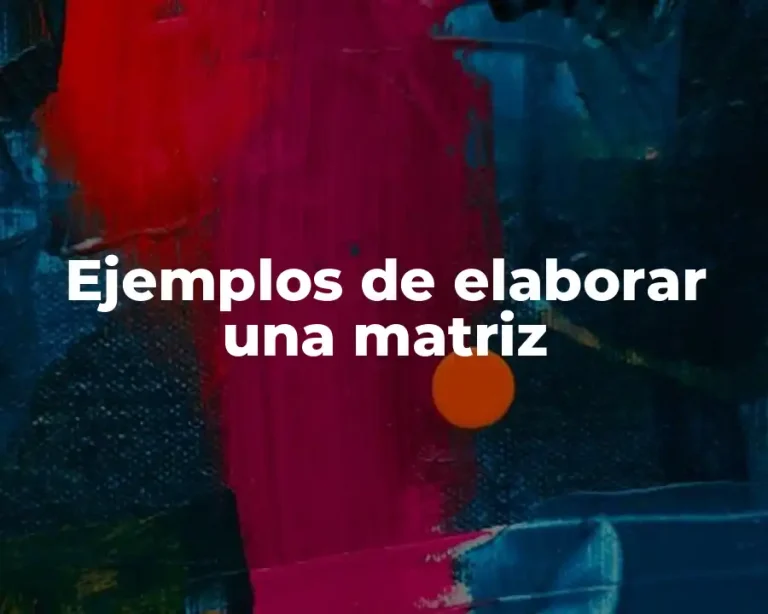 Ejemplos de elaborar una matriz