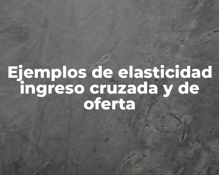 Ejemplos de elasticidad ingreso cruzada y de oferta