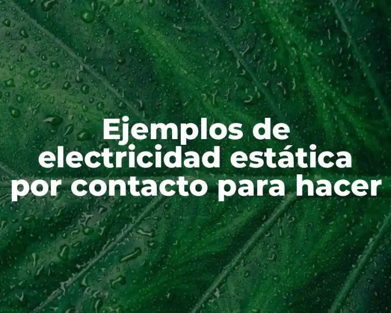 Ejemplos de electricidad estática por contacto para hacer