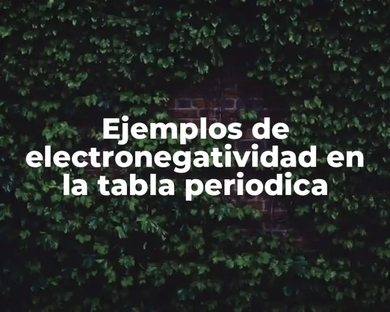 Ejemplos de electronegatividad en la tabla periodica