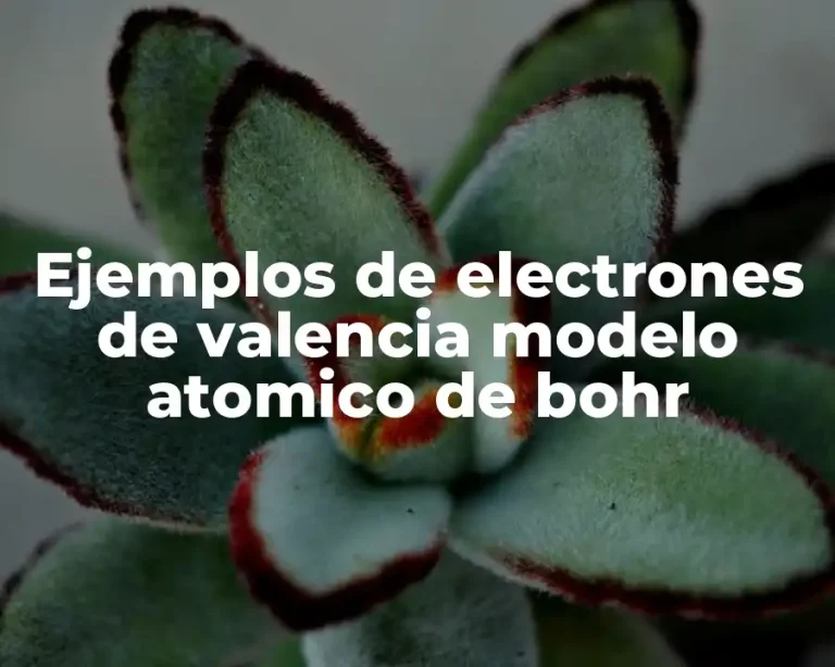 Ejemplos de electrones de valencia modelo atomico de bohr