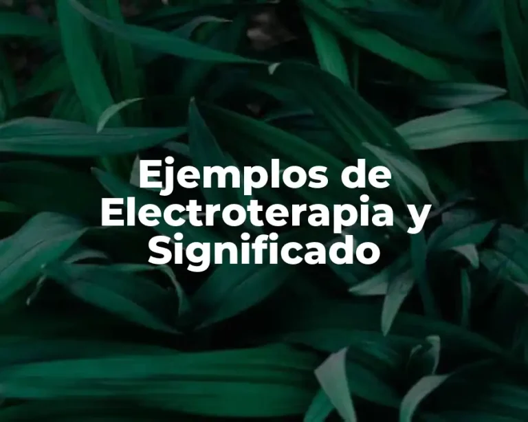 Ejemplos de Electroterapia y Significado