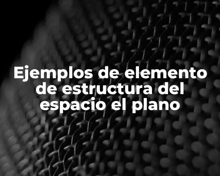 Ejemplos de elemento de estructura del espacio el plano