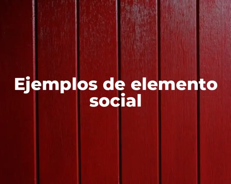 Ejemplos de elemento social