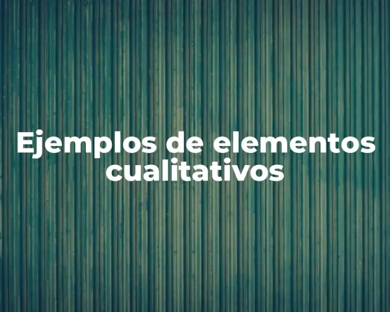 Ejemplos de elementos cualitativos