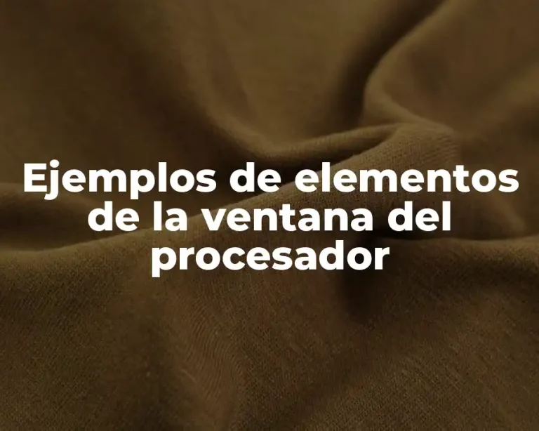 Ejemplos de elementos de la ventana del procesador