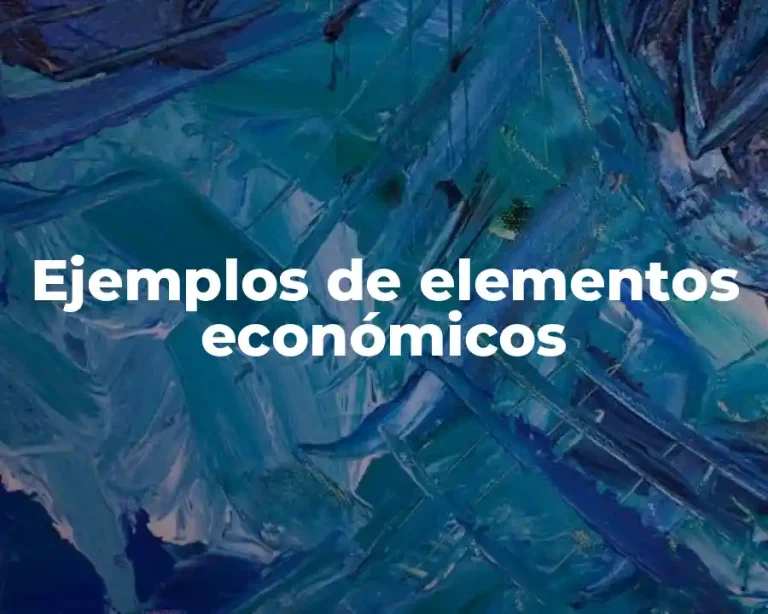 Ejemplos de elementos económicos