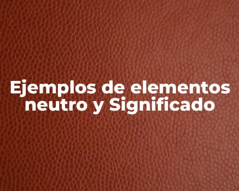 Ejemplos de elementos neutro y Significado