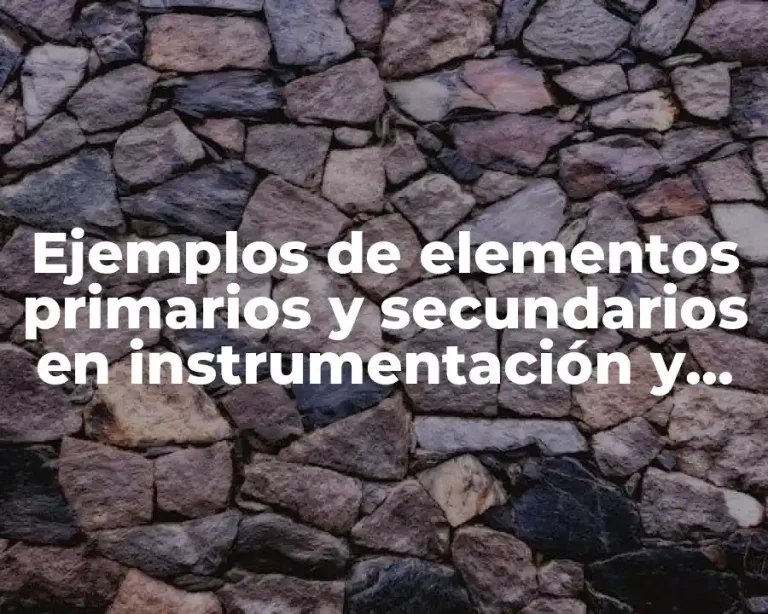 Ejemplos de elementos primarios y secundarios en instrumentación y control