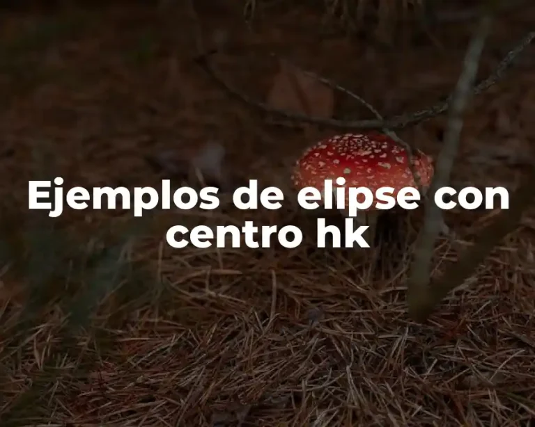 Ejemplos de elipse con centro hk