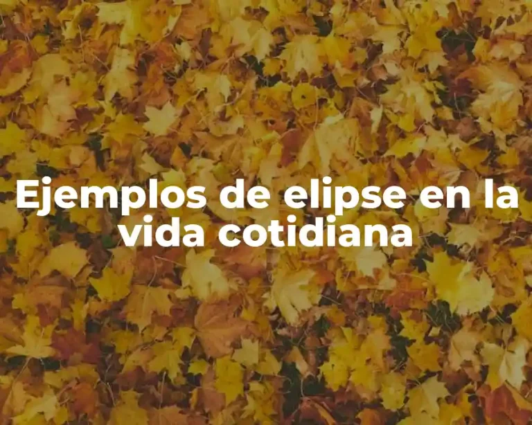 Ejemplos de elipse en la vida cotidiana